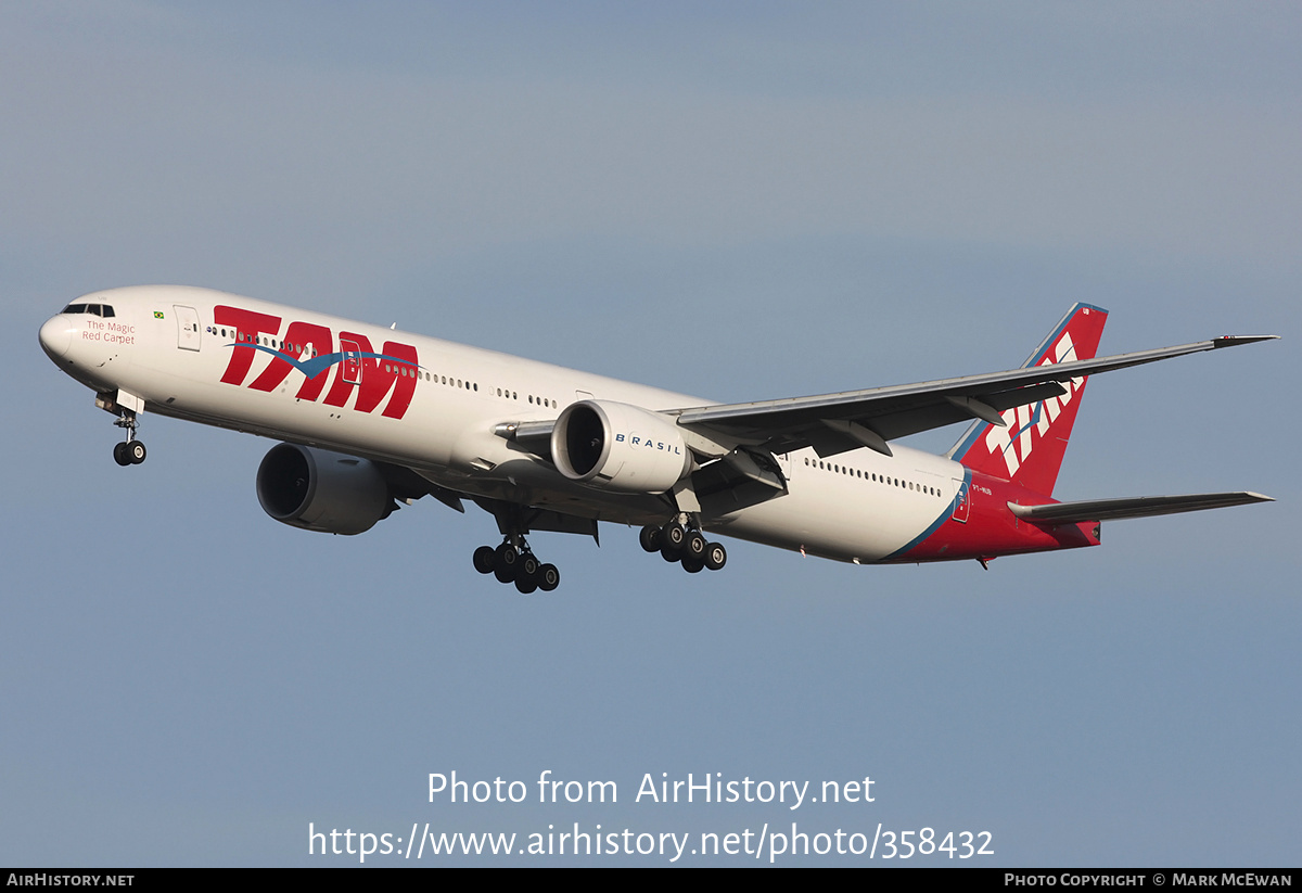 Aircraft Photo of PT-MUB | Boeing 777-32W/ER | TAM Linhas Aéreas | AirHistory.net #358432