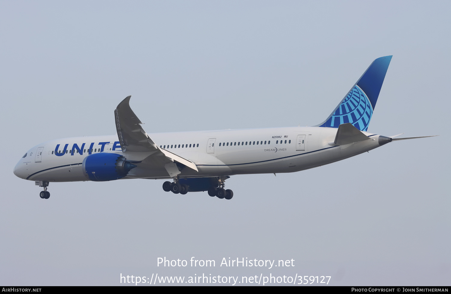 Aircraft Photo of N25982 | Boeing 787-9 Dreamliner | United Airlines | AirHistory.net #359127