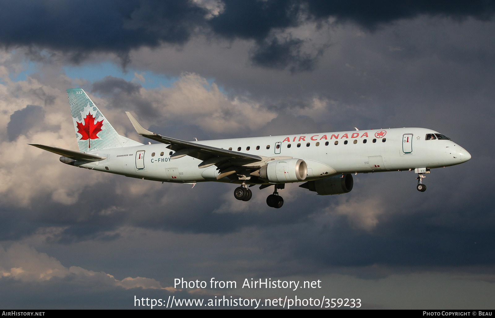 Aircraft Photo of C-FHOY | Embraer 190AR (ERJ-190-100IGW) | Air Canada | AirHistory.net #359233