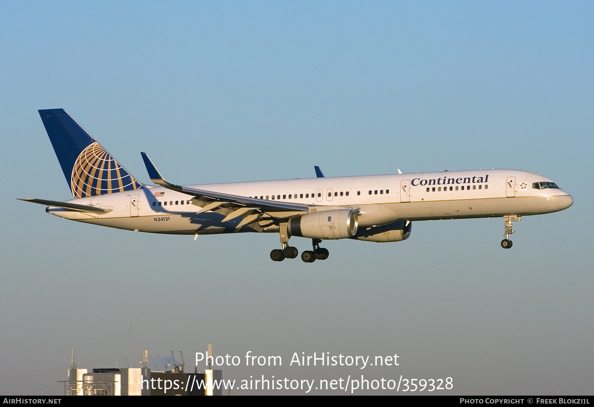 Aircraft Photo of N34131 | Boeing 757-224 | Continental Airlines | AirHistory.net #359328