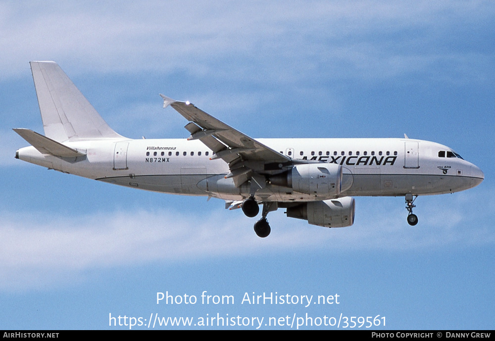 Aircraft Photo of N872MX | Airbus A319-112 | Mexicana | AirHistory.net #359561