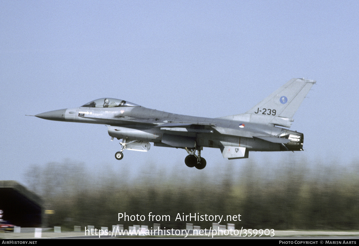 Aircraft Photo of J-239 | General Dynamics F-16A Fighting Falcon | Netherlands - Air Force | AirHistory.net #359903