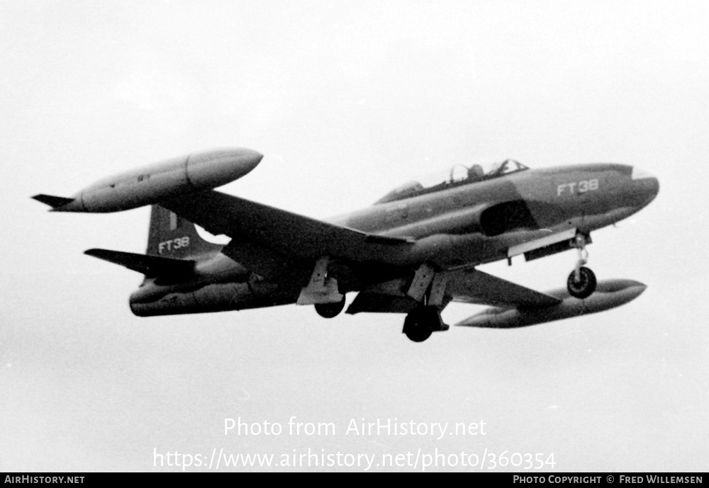 Aircraft Photo of FT38 | Lockheed T-33A | Belgium - Air Force | AirHistory.net #360354