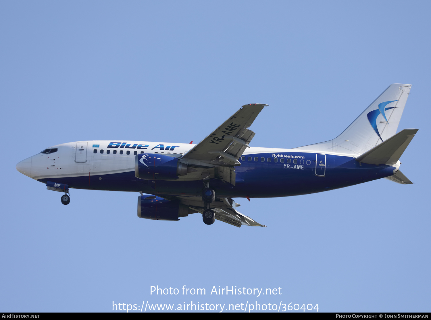 Aircraft Photo of YR-AME | Boeing 737-530 | Blue Air | AirHistory.net #360404