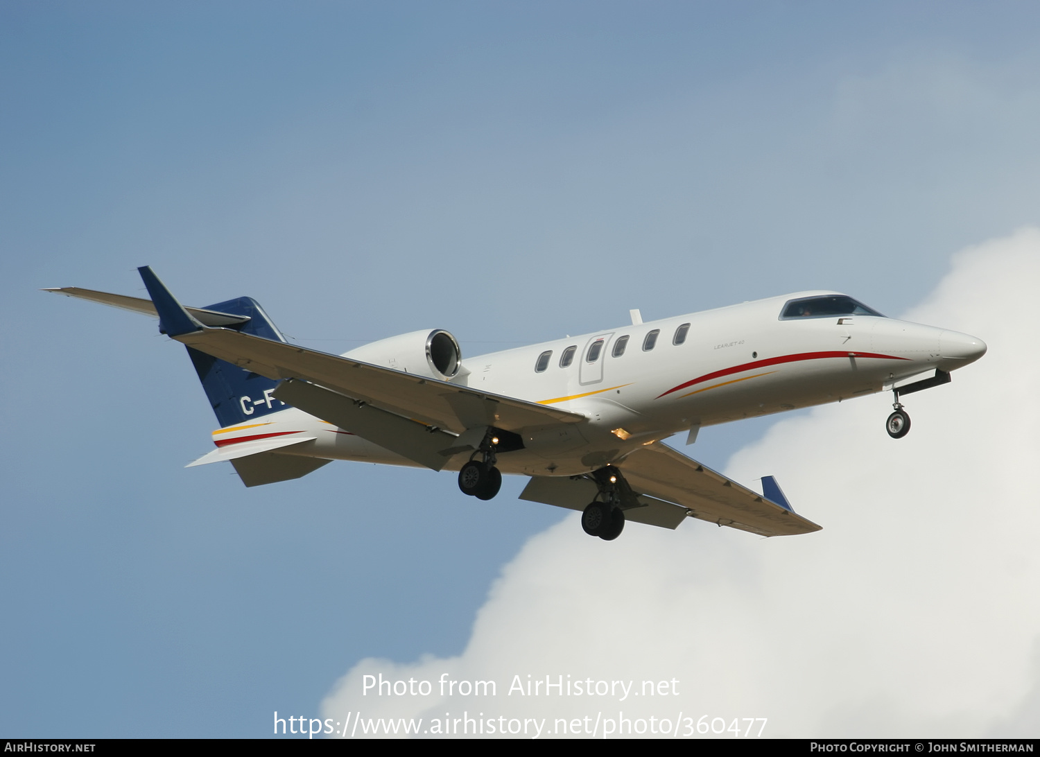 Aircraft Photo of C-FMHA | Learjet 40 | AirHistory.net #360477