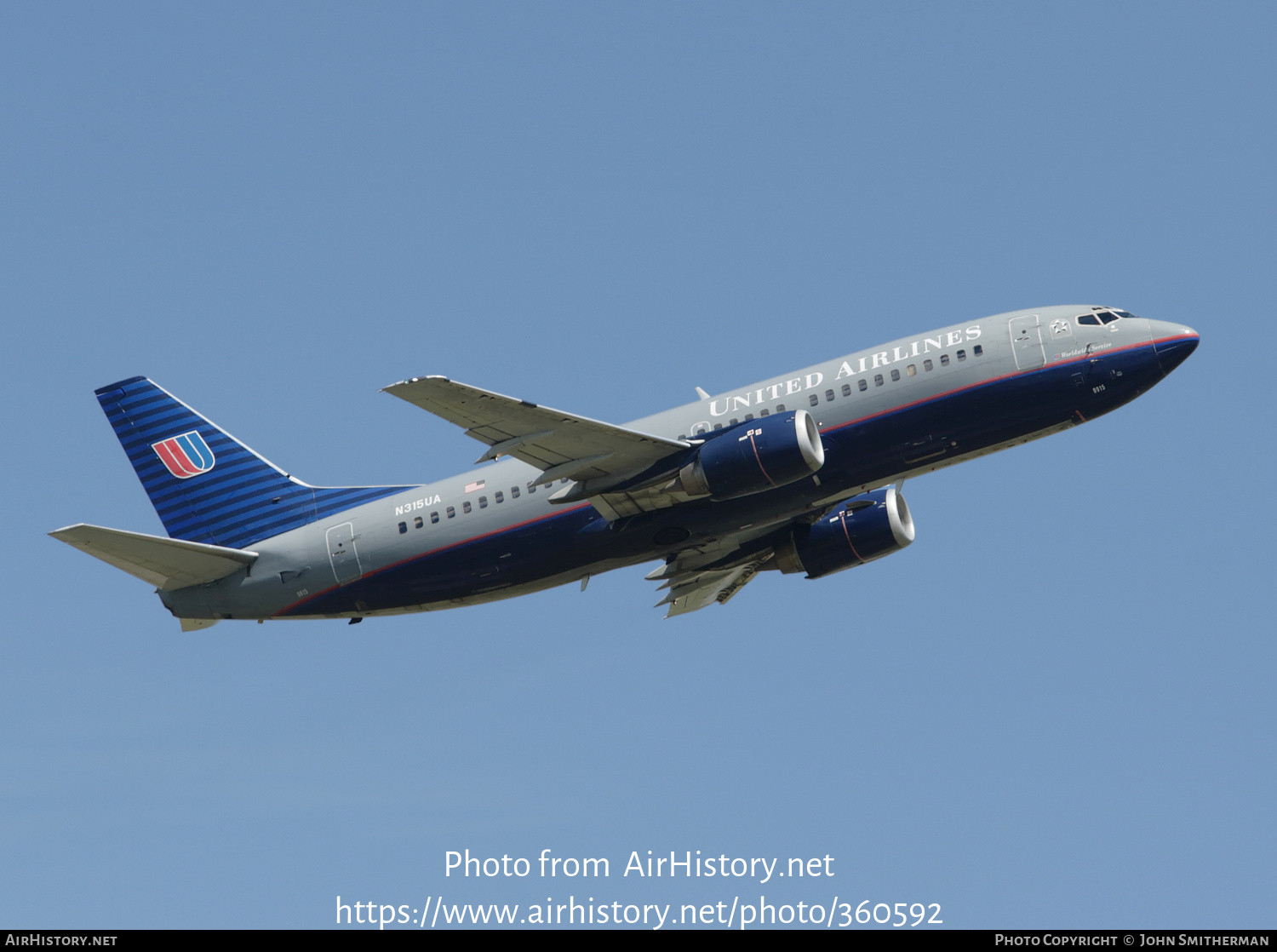 Aircraft Photo of N315UA | Boeing 737-322 | United Airlines | AirHistory.net #360592