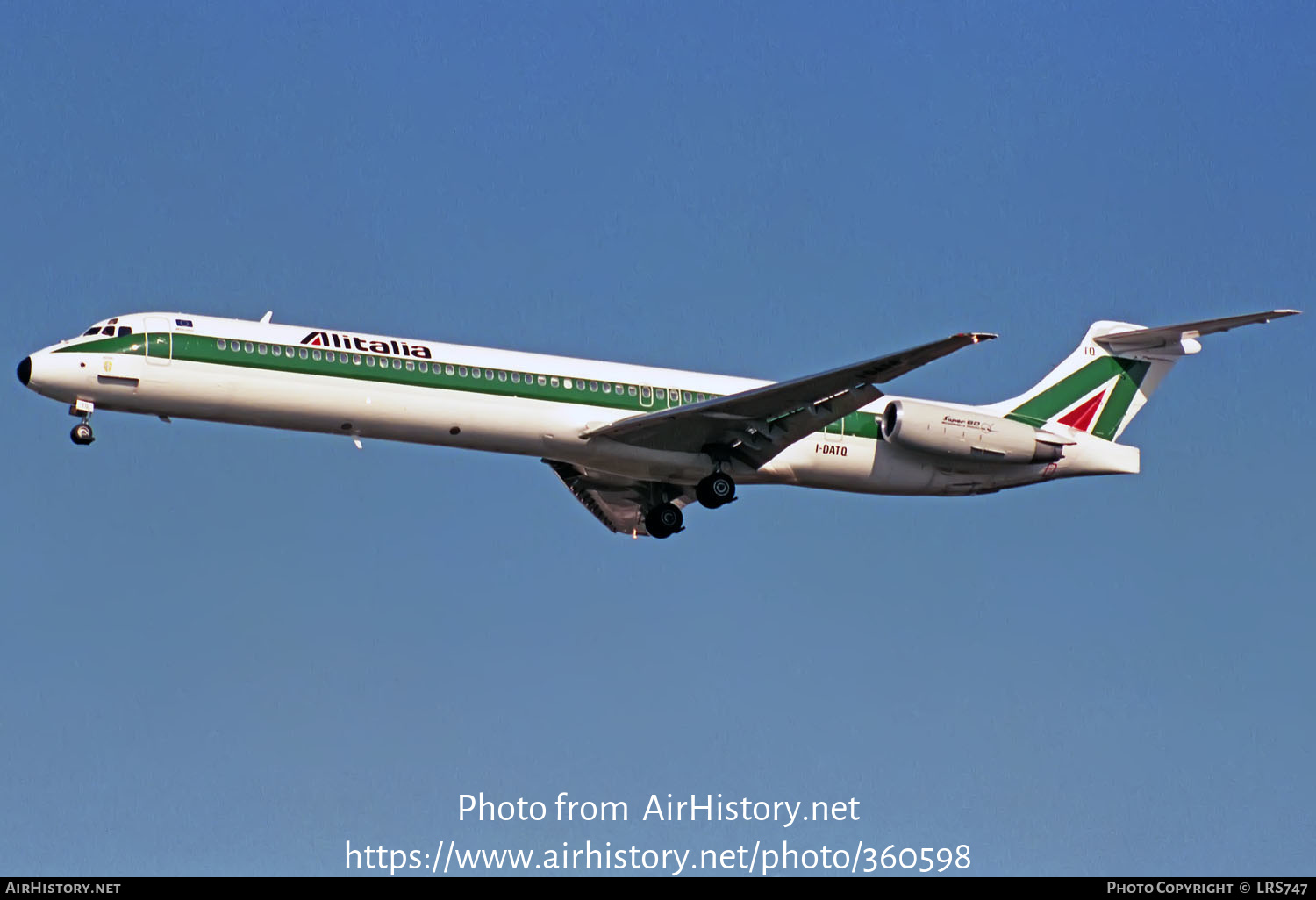 Aircraft Photo of I-DATQ | McDonnell Douglas MD-82 (DC-9-82) | Alitalia | AirHistory.net #360598