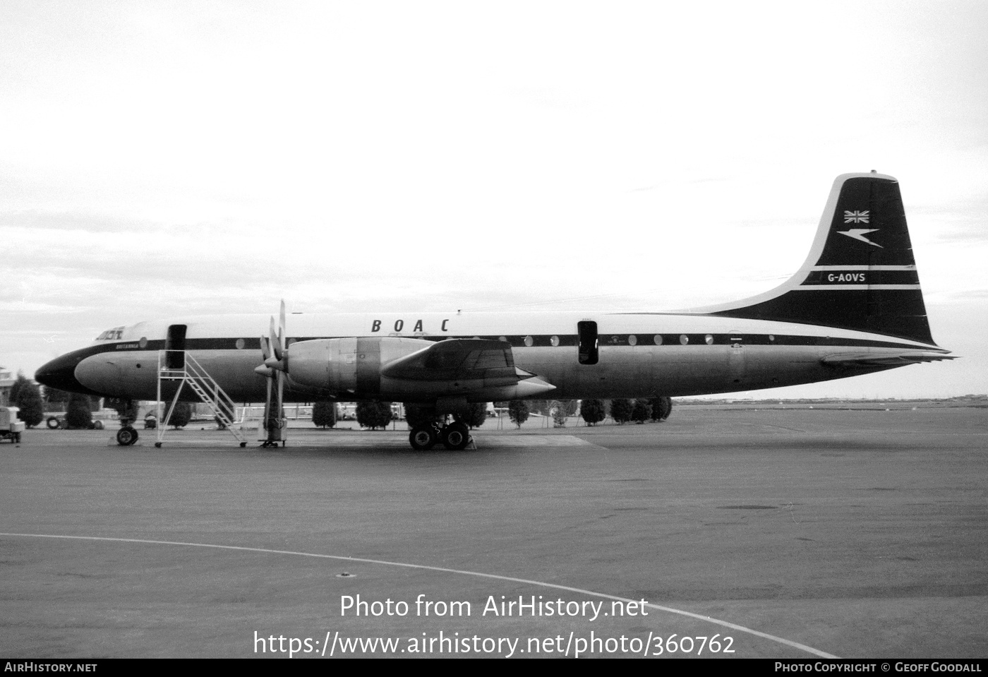 Aircraft Photo of G-AOVS | Bristol 175 Britannia 312 | BOAC - British Overseas Airways Corporation | AirHistory.net #360762