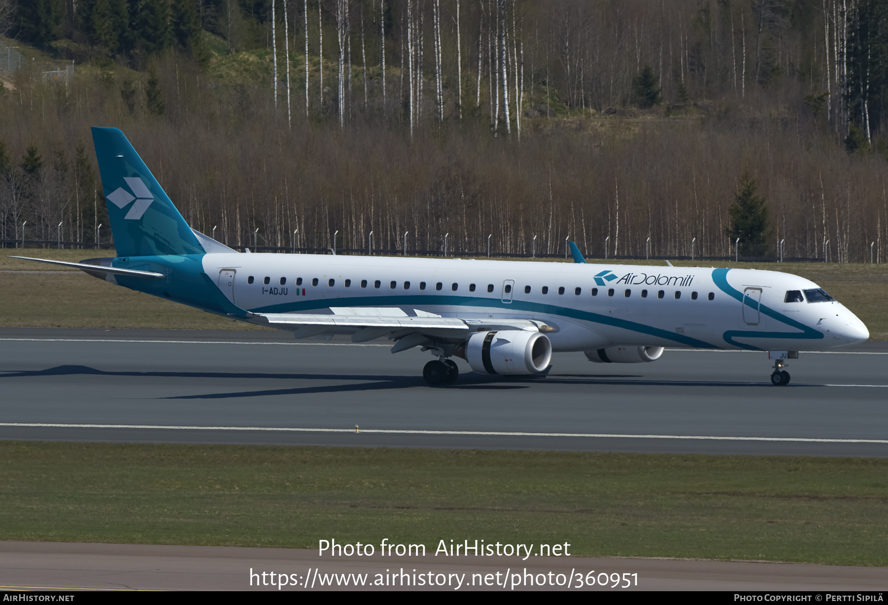 Aircraft Photo of I-ADJU | Embraer 195LR (ERJ-190-200LR) | Air Dolomiti | AirHistory.net #360951