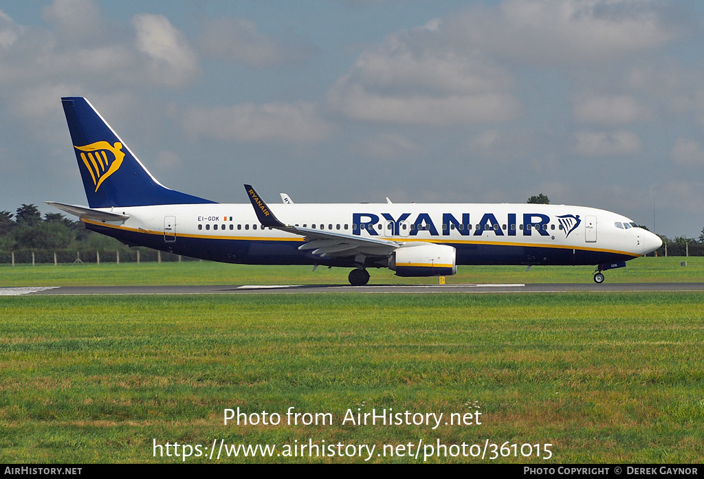 Aircraft Photo of EI-GDK | Boeing 737-800 | Ryanair | AirHistory.net #361015