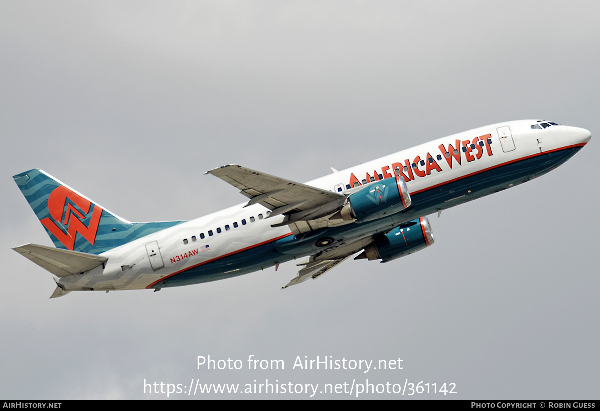 Aircraft Photo of N314AW | Boeing 737-3S3 | America West Airlines | AirHistory.net #361142