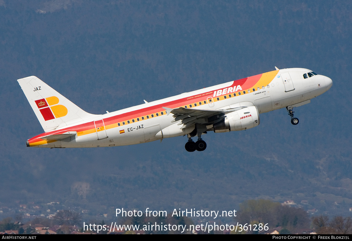 Aircraft Photo of EC-JAZ | Airbus A319-111 | Iberia | AirHistory.net #361286