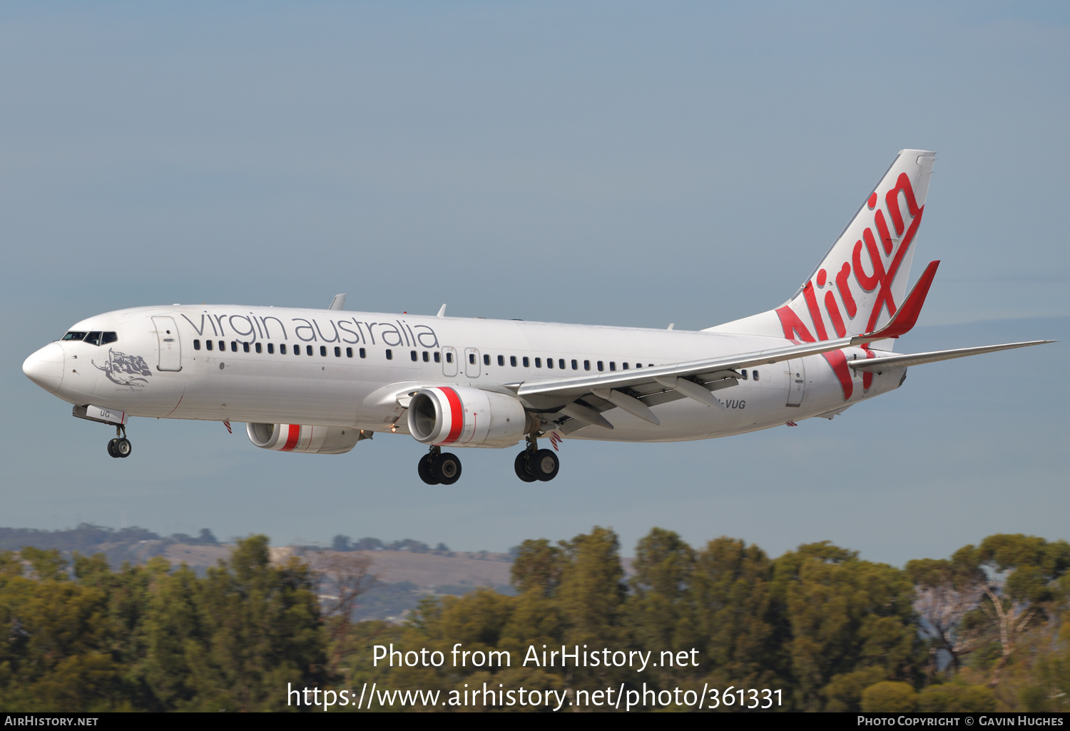 Aircraft Photo of VH-VUG | Boeing 737-8FE | Virgin Australia Airlines | AirHistory.net #361331