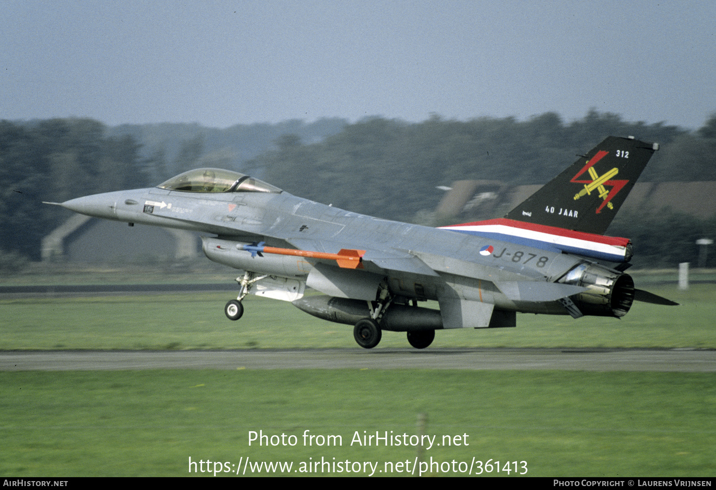 Aircraft Photo of J-878 | General Dynamics F-16A Fighting Falcon | Netherlands - Air Force | AirHistory.net #361413