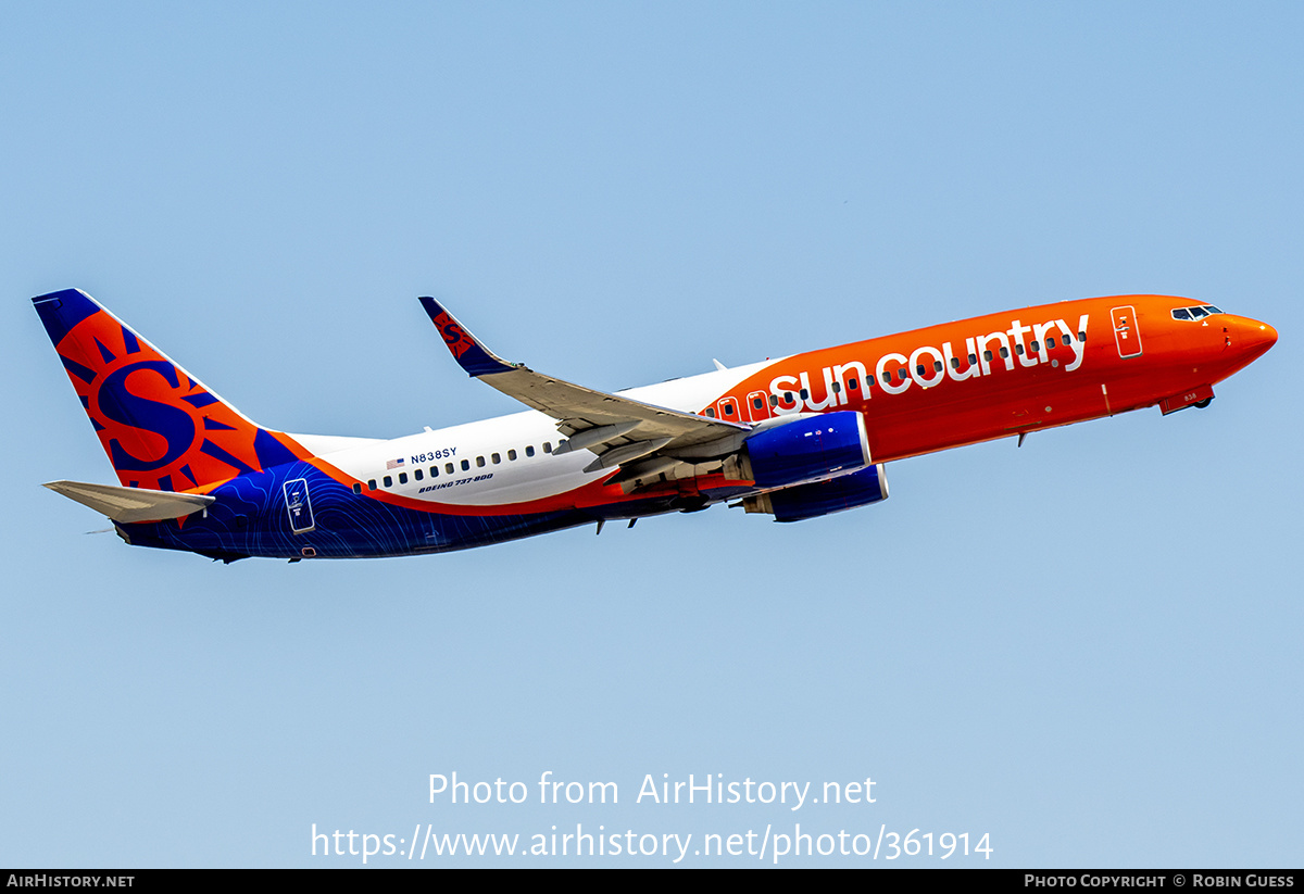 Aircraft Photo of N838SY | Boeing 737-86N | Sun Country Airlines | AirHistory.net #361914