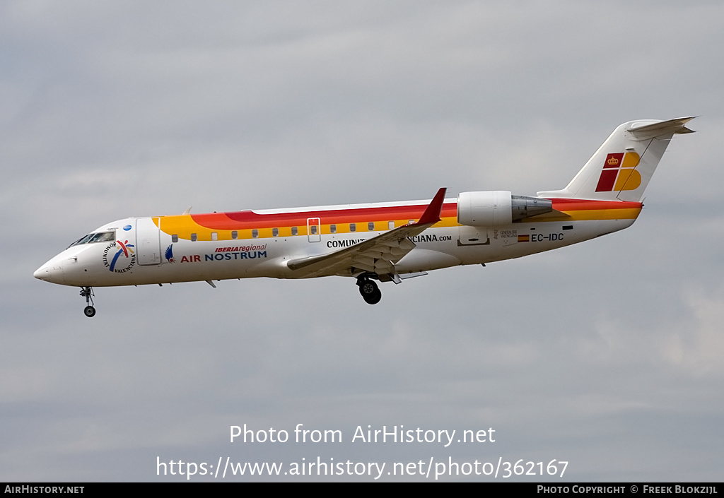 Aircraft Photo of EC-IDC | Bombardier CRJ-200ER (CL-600-2B19) | Iberia Regional | AirHistory.net #362167