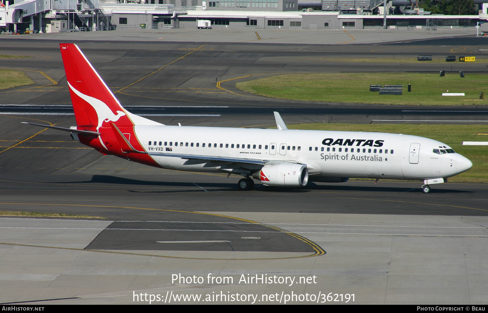 Aircraft Photo of VH-VXD | Boeing 737-838 | Qantas | AirHistory.net #362191