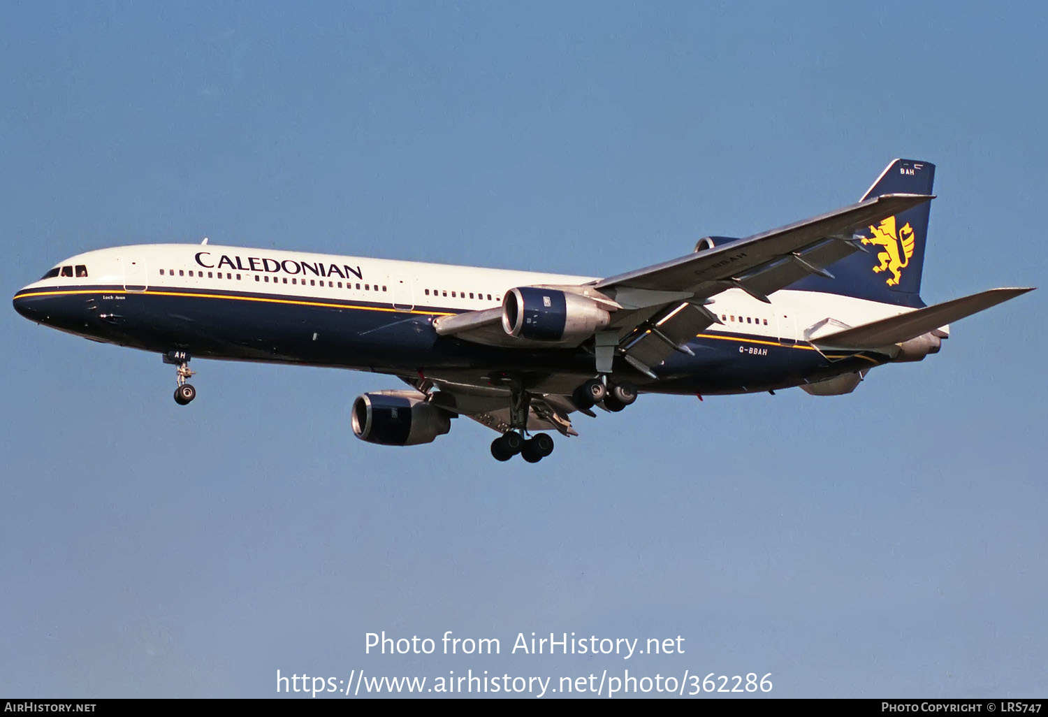 Aircraft Photo of G-BBAH | Lockheed L-1011-385-1-14 TriStar 100 | Caledonian Airways | AirHistory.net #362286