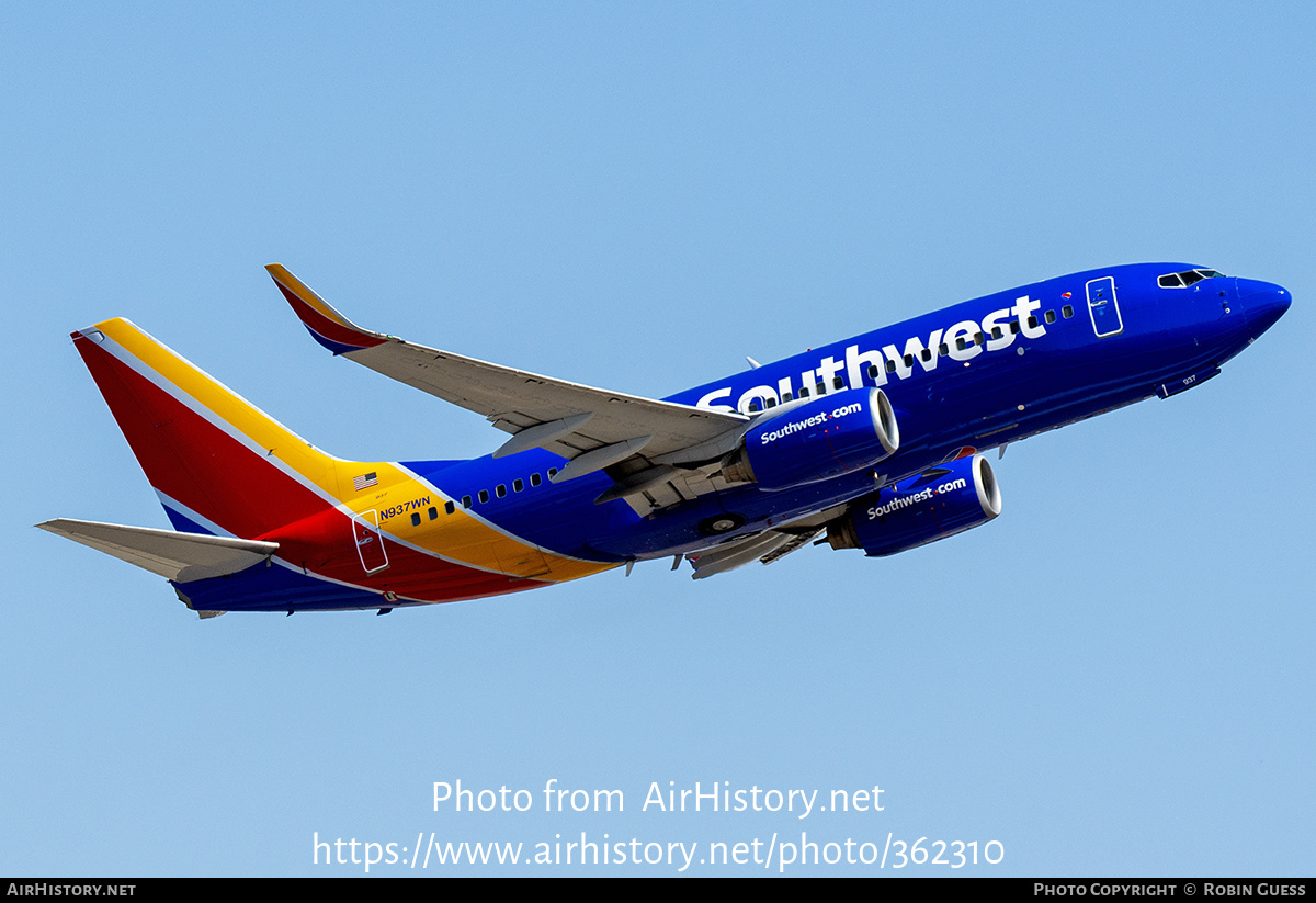 Aircraft Photo of N937WN | Boeing 737-7H4 | Southwest Airlines | AirHistory.net #362310