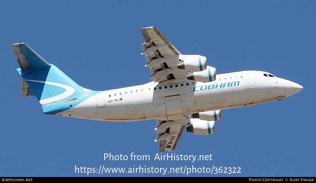 Aircraft Photo of VH-NJW | British Aerospace Avro 146-RJ85 | Cobham Aviation Services | AirHistory.net #362322