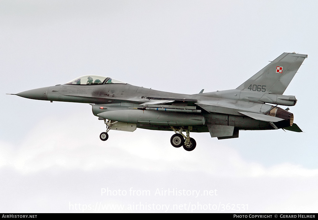 Aircraft Photo of 4065 | General Dynamics F-16C Fighting Falcon | Poland - Air Force | AirHistory.net #362531