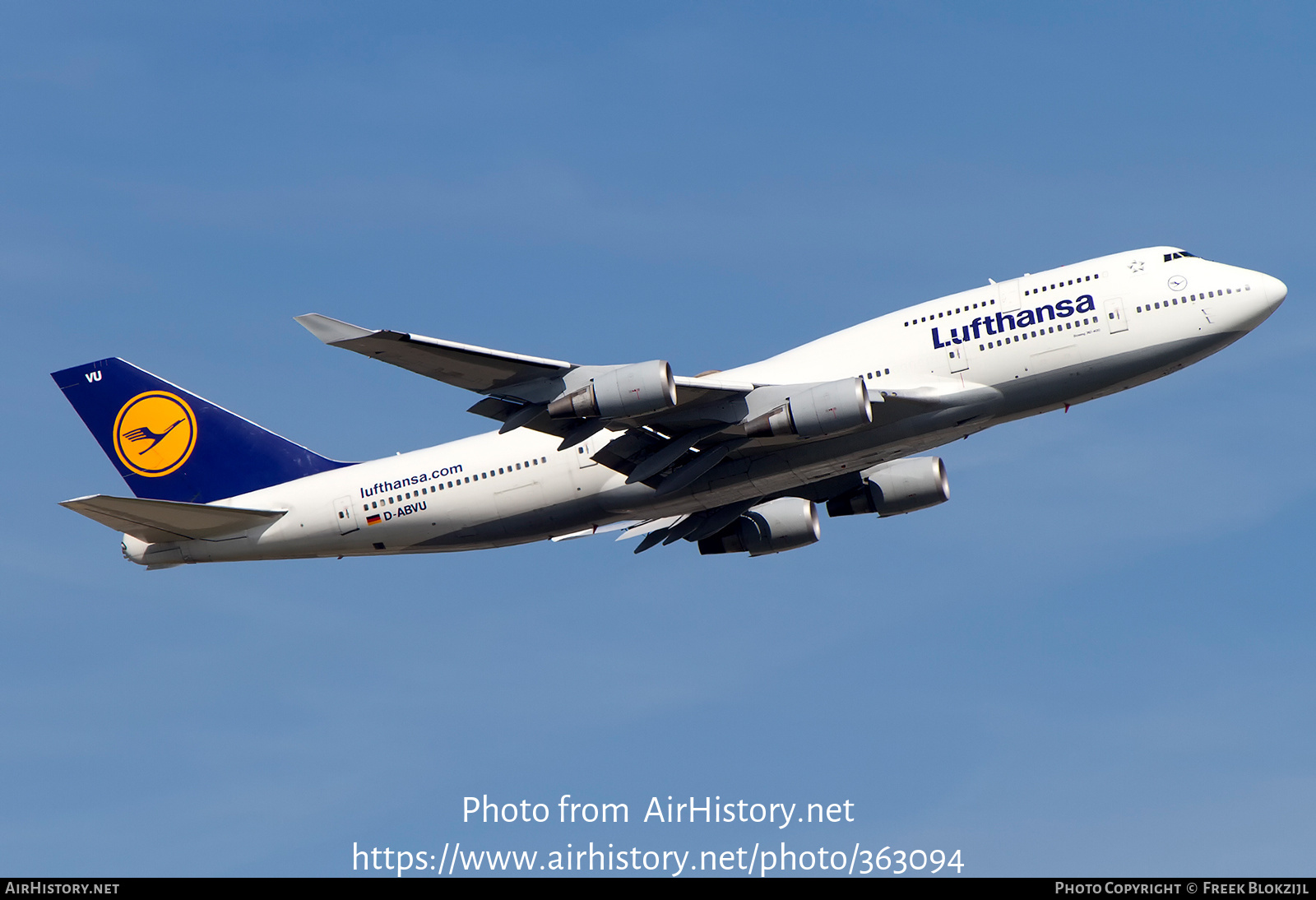 Aircraft Photo of D-ABVU | Boeing 747-430 | Lufthansa | AirHistory.net #363094