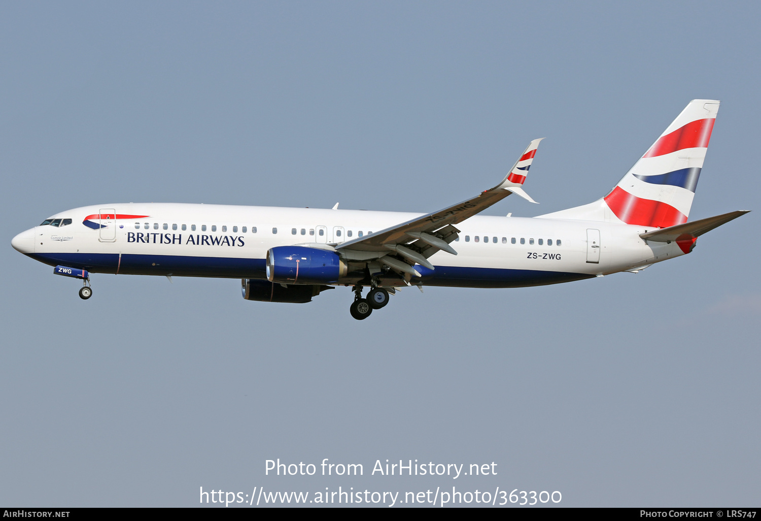 Aircraft Photo of ZS-ZWG | Boeing 737-8LD | British Airways | AirHistory.net #363300