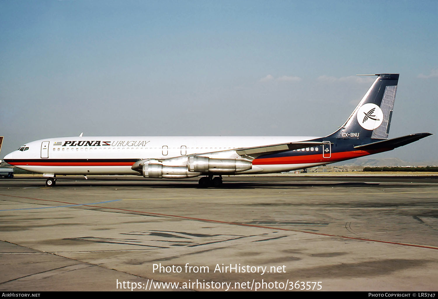 Aircraft Photo of CX-BNU | Boeing 707-387B | PLUNA Líneas Aéreas Uruguayas | AirHistory.net #363575