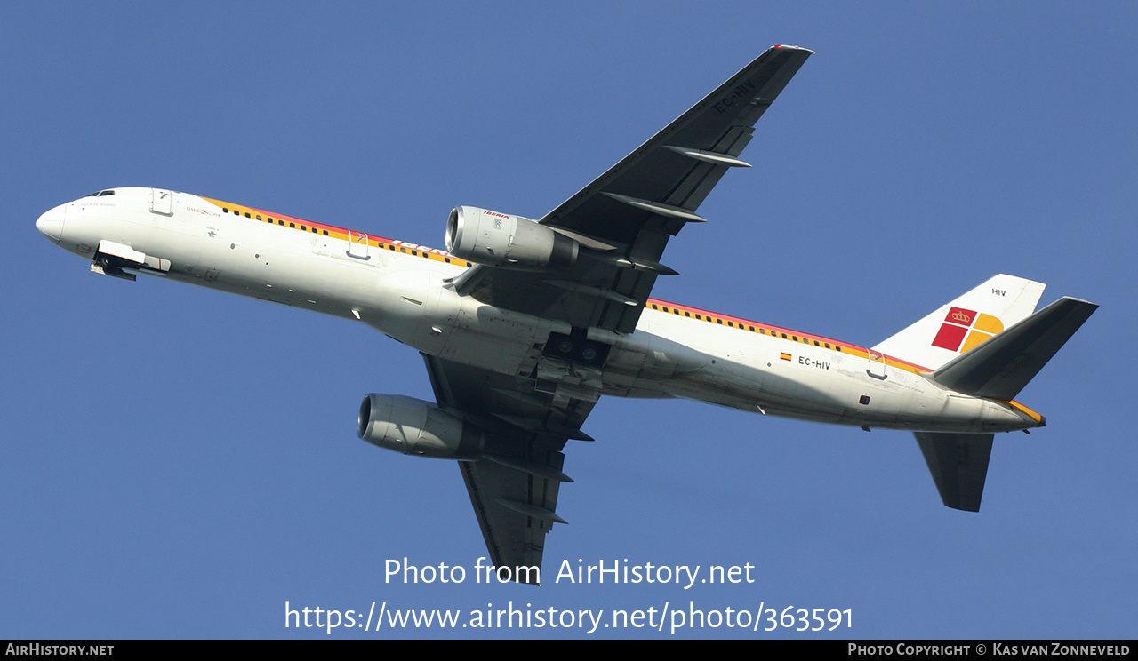 Aircraft Photo of EC-HIV | Boeing 757-256 | Iberia | AirHistory.net #363591