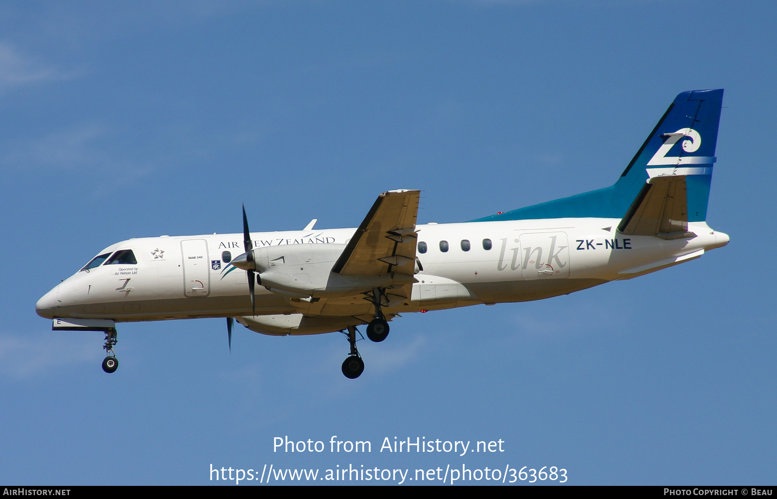 Aircraft Photo of ZK-NLE | Saab-Fairchild SF-340A | Air New Zealand Link | AirHistory.net #363683