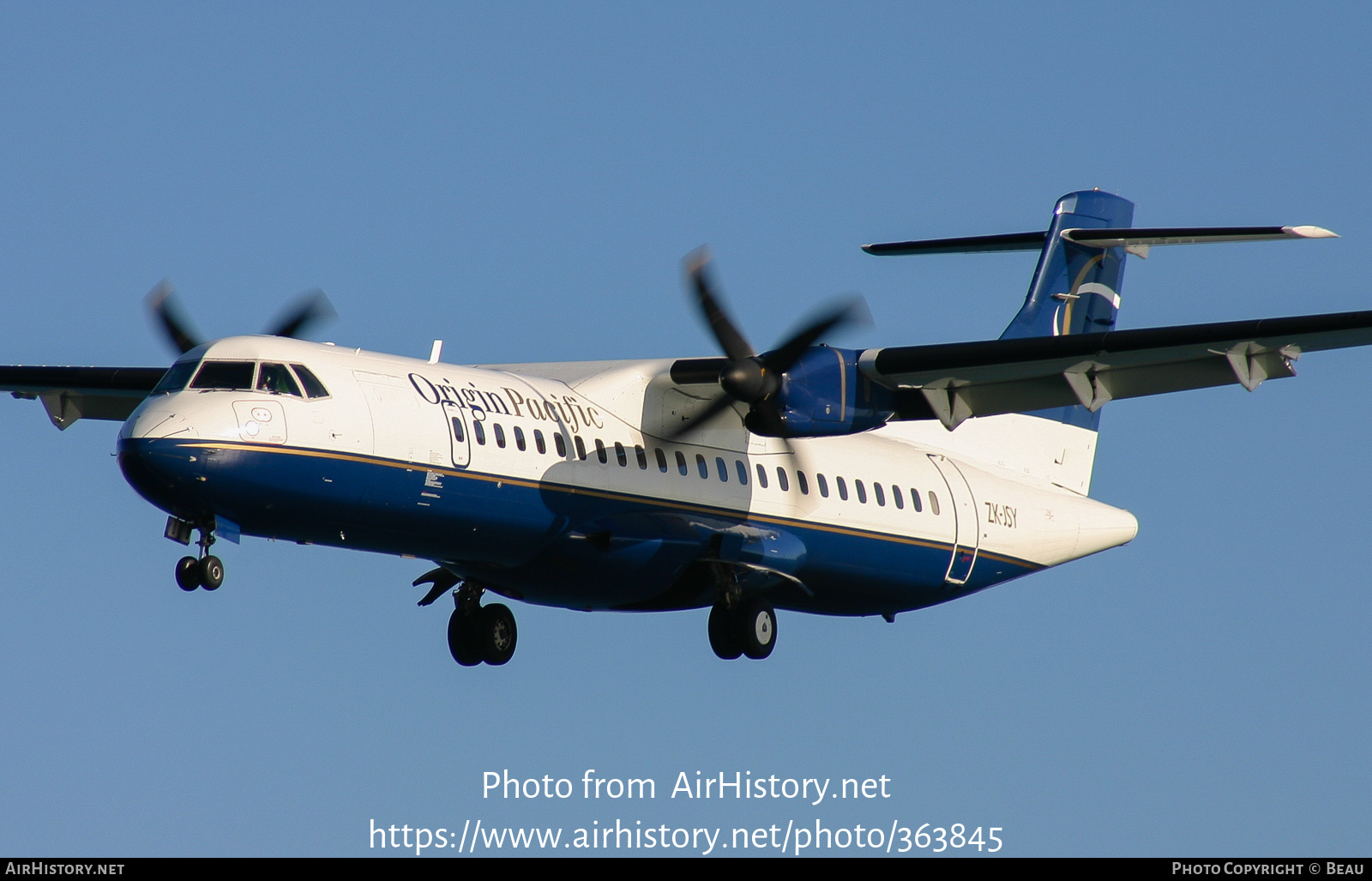 Aircraft Photo of ZK-JSY | ATR ATR-72-212 | Origin Pacific Airways | AirHistory.net #363845