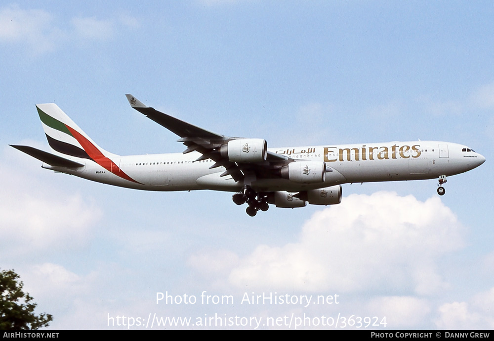 Aircraft Photo of A6-ERA | Airbus A340-541 | Emirates | AirHistory.net #363924