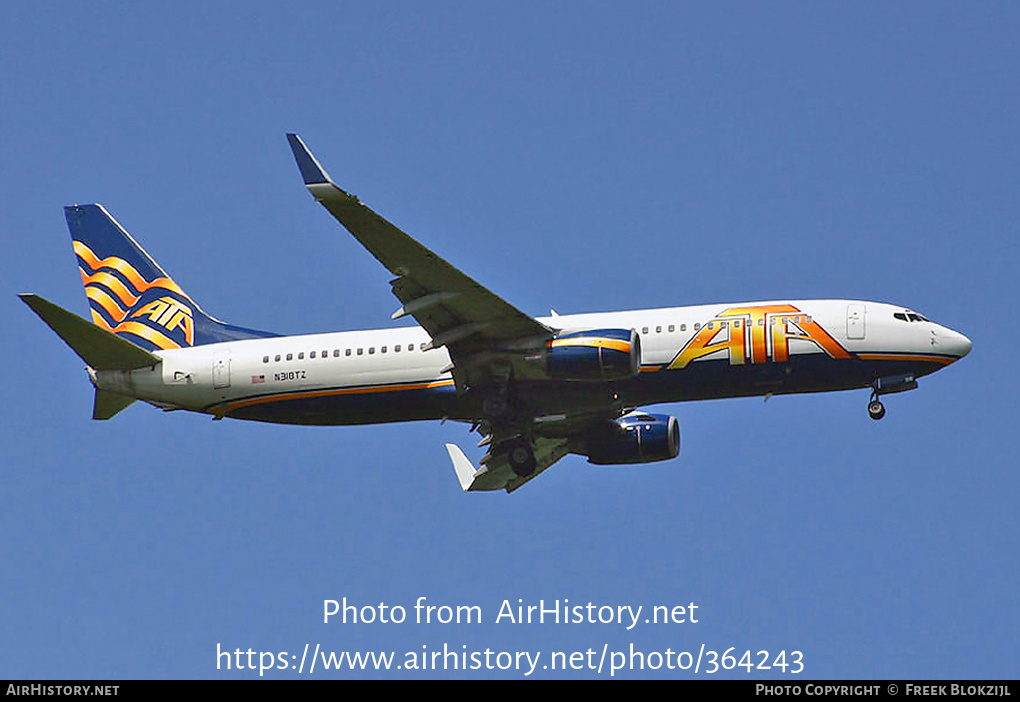 Aircraft Photo of N318TZ | Boeing 737-83N | ATA Airlines - American Trans Air | AirHistory.net #364243