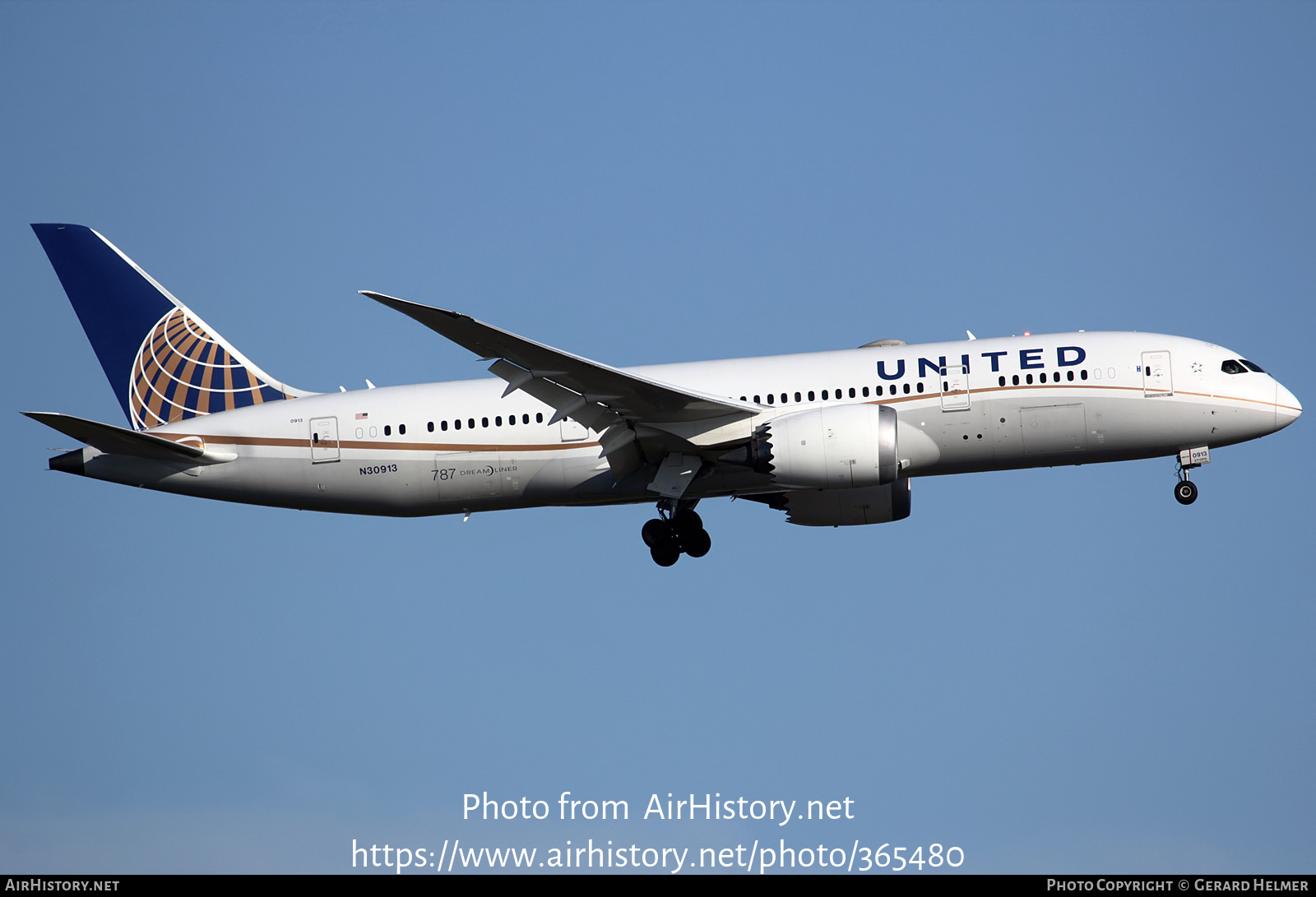 Aircraft Photo of N30913 | Boeing 787-8 Dreamliner | United Airlines | AirHistory.net #365480