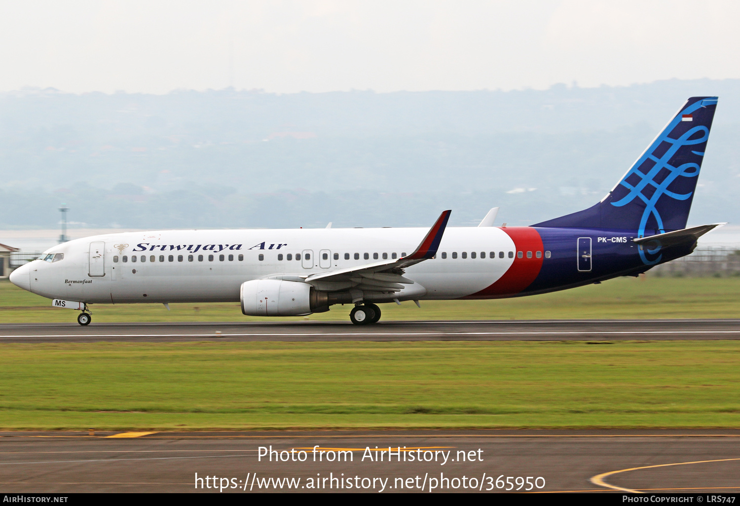 Aircraft Photo of PK-CMS | Boeing 737-8BK | Sriwijaya Air | AirHistory.net #365950