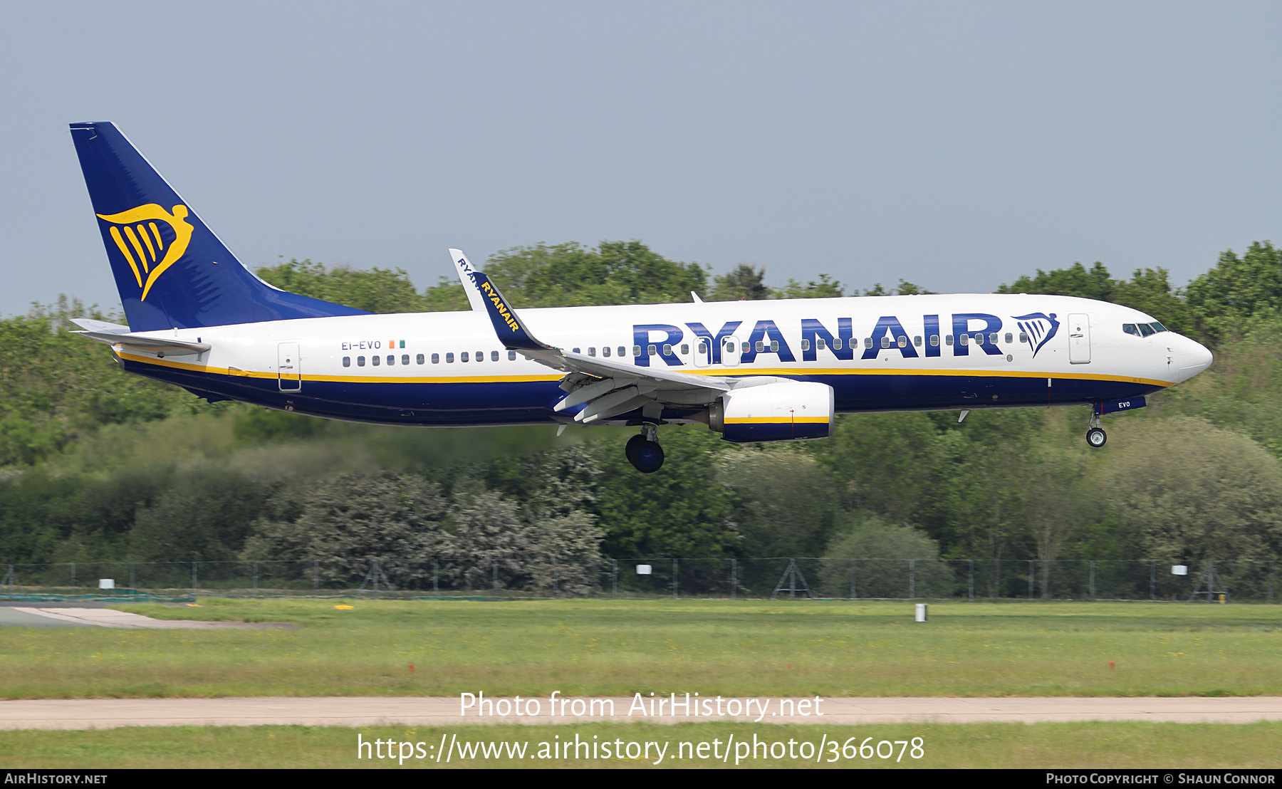 Aircraft Photo of EI-EVO | Boeing 737-8AS | Ryanair | AirHistory.net #366078