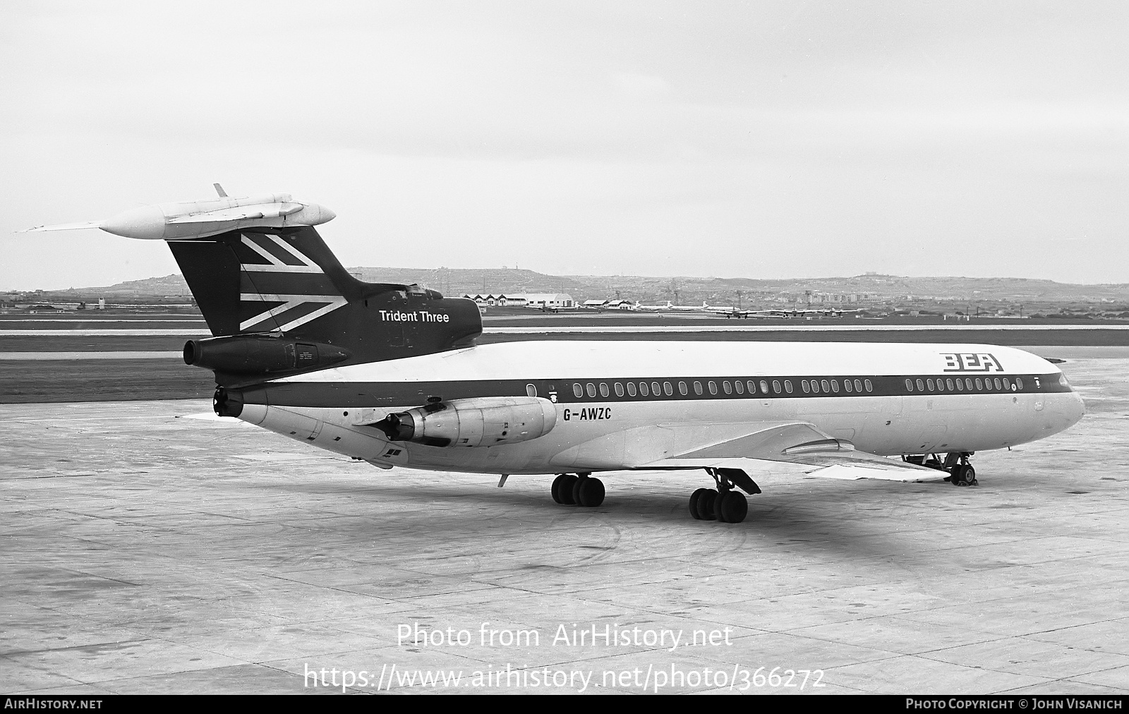 Aircraft Photo of G-AWZC | Hawker Siddeley HS-121 Trident 3B | BEA - British European Airways | AirHistory.net #366272