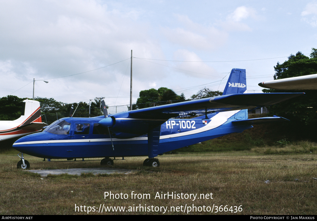 Aircraft Photo of HP-1002 | Britten-Norman BN-2A-27 Islander | ANSA - Aerolíneas Nacionales | AirHistory.net #366436