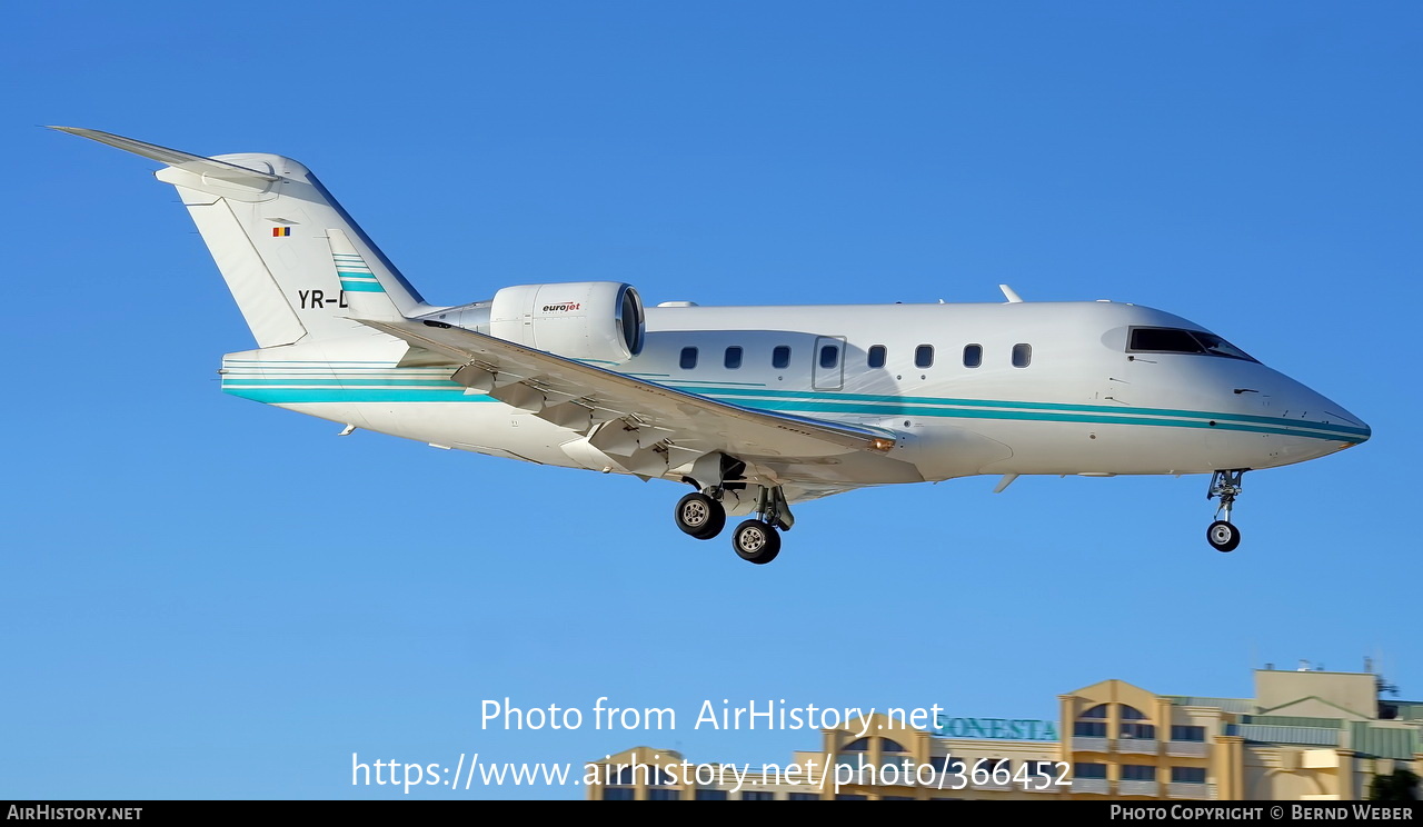 Aircraft Photo of YR-DIP | Bombardier Challenger 605 (CL-600-2B16) | Eurojet Romania | AirHistory.net #366452