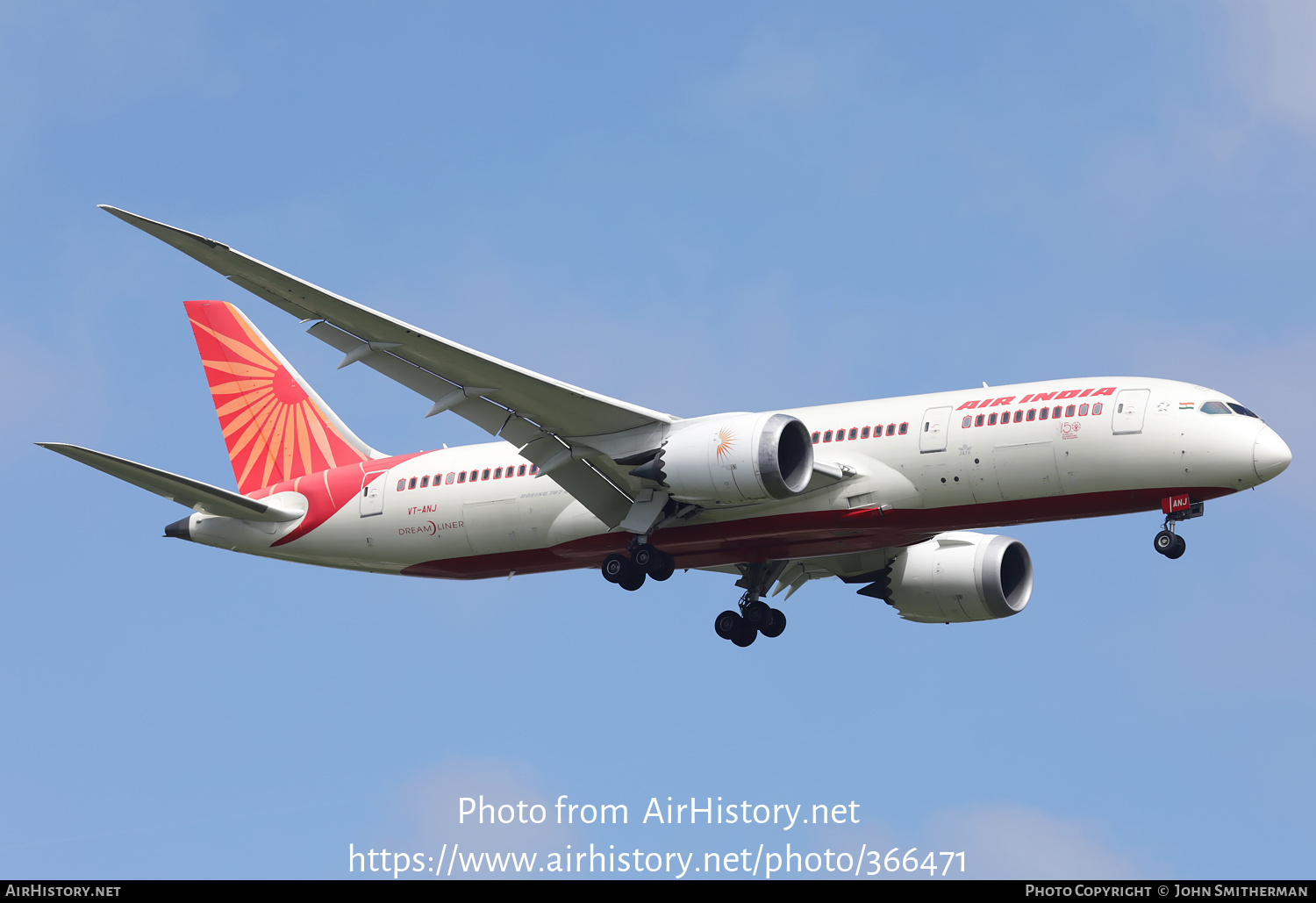 Aircraft Photo of VT-ANJ | Boeing 787-8 Dreamliner | Air India | AirHistory.net #366471