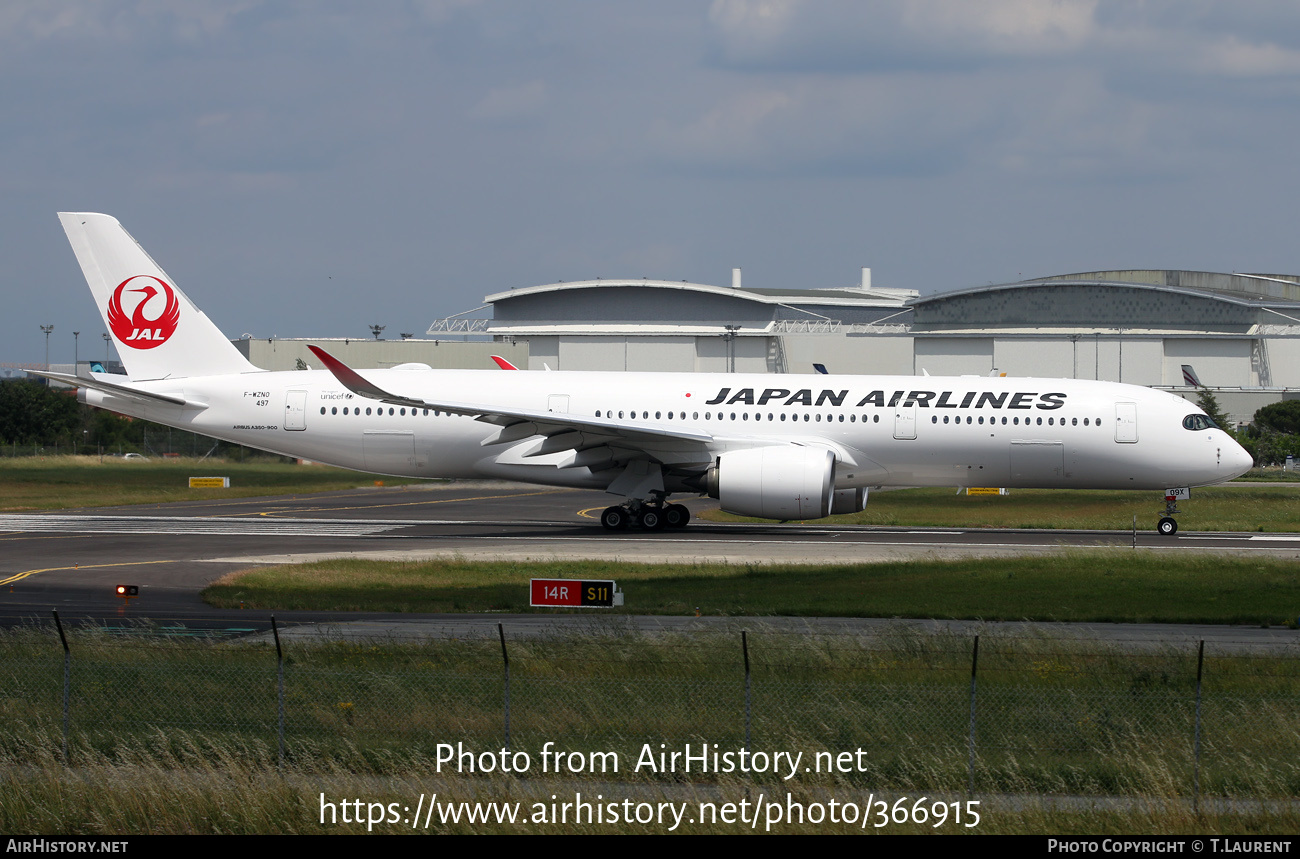 Aircraft Photo of F-WZNO | Airbus A350-941 | Japan Airlines - JAL | AirHistory.net #366915