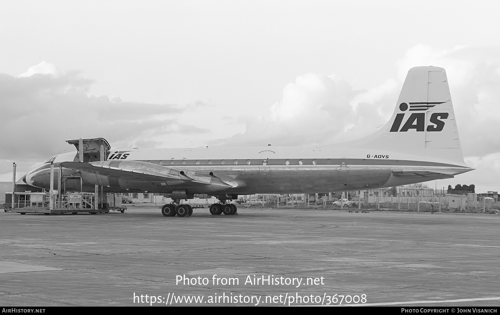 Aircraft Photo of G-AOVS | Bristol 175 Britannia 312(F) | IAS Cargo Airlines - International Aviation Services | AirHistory.net #367008