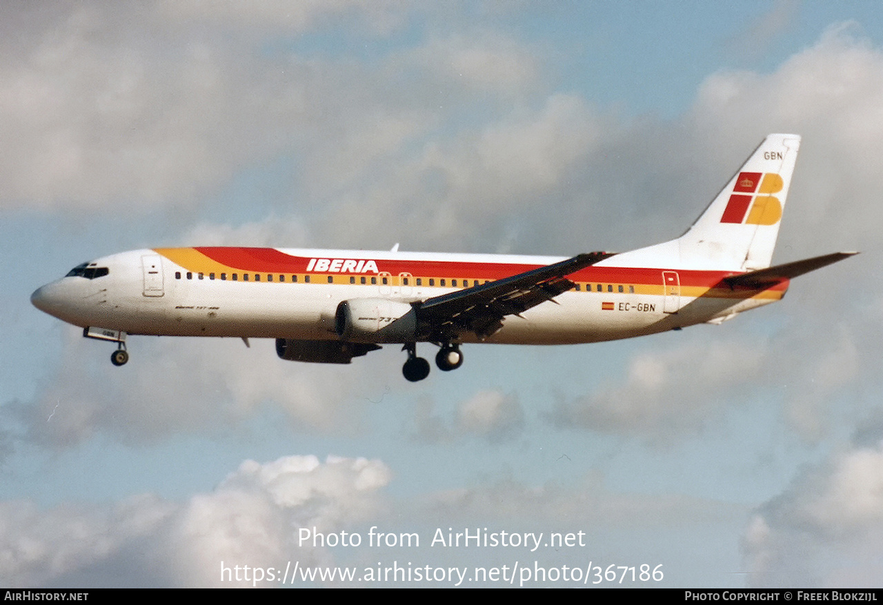 Aircraft Photo of EC-GBN | Boeing 737-4Y0 | Iberia | AirHistory.net #367186