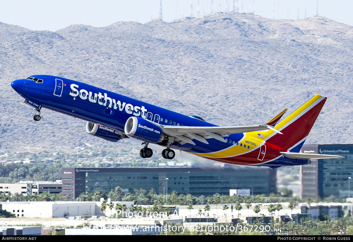 Aircraft Photo of N8720L | Boeing 737-8 Max 8 | Southwest Airlines | AirHistory.net #367290