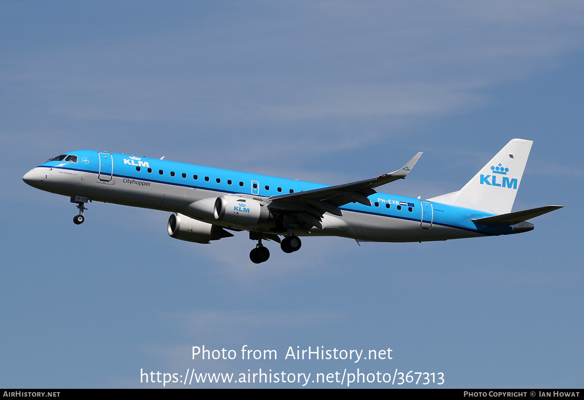 Aircraft Photo of PH-EXB | Embraer 190STD (ERJ-190-100STD) | KLM Cityhopper | AirHistory.net #367313