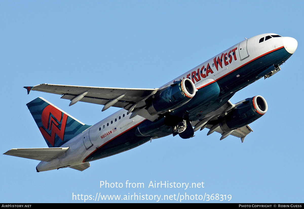 Aircraft Photo of N804AW | Airbus A319-132 | America West Airlines | AirHistory.net #368319