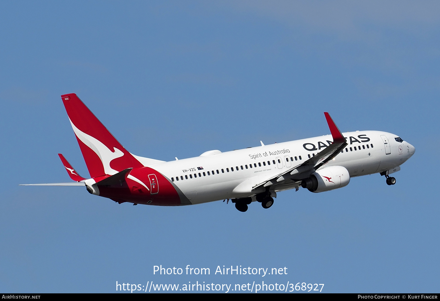 Aircraft Photo of VH-VZG | Boeing 737-838 | Qantas | AirHistory.net #368927