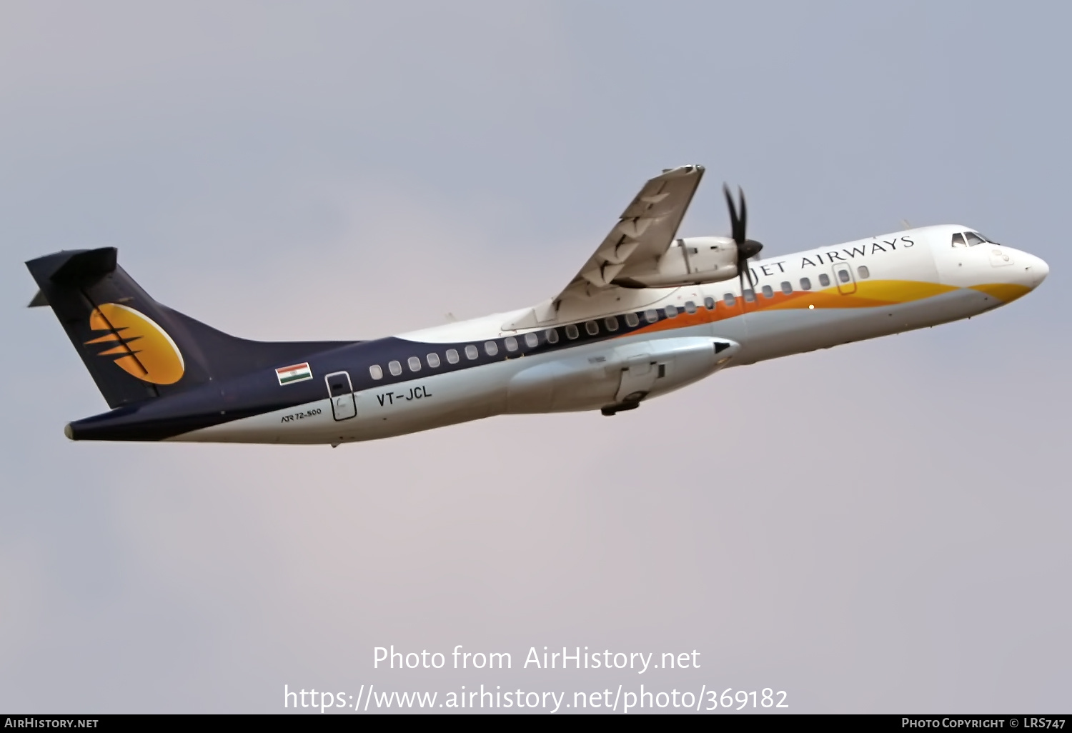 Aircraft Photo of VT-JCL | ATR ATR-72-500 (ATR-72-212A) | Jet Airways | AirHistory.net #369182