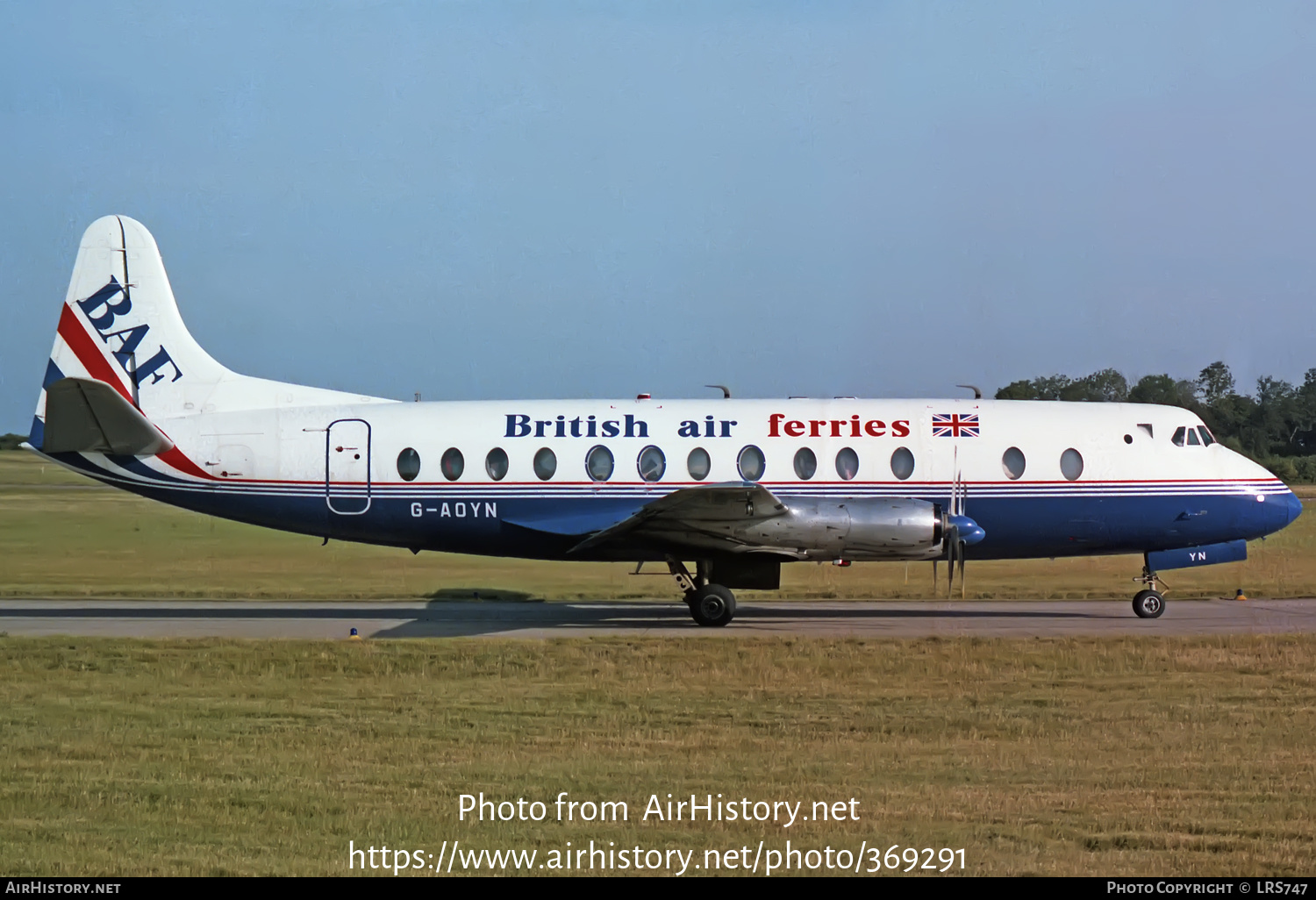 Aircraft Photo of G-AOYN | Vickers 806 Viscount | British Air Ferries - BAF | AirHistory.net #369291