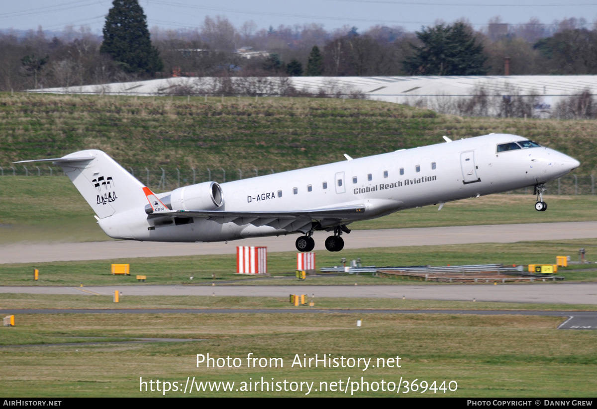 Aircraft Photo of D-AGRA | Bombardier CRJ-200LR (CL-600-2B19) | Global Reach Aviation - GRA | AirHistory.net #369440